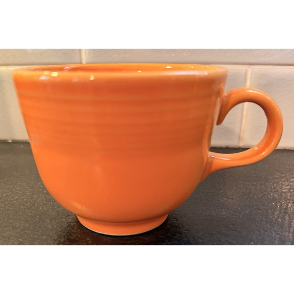 FiestaWare Fiesta Flat Cup by Homer Laughlin Replacements Tangerine Orange
